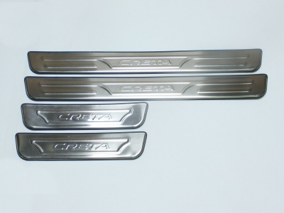 Hyundai Creta (15–) Накладки на дверные пороги с логотипом, нерж.